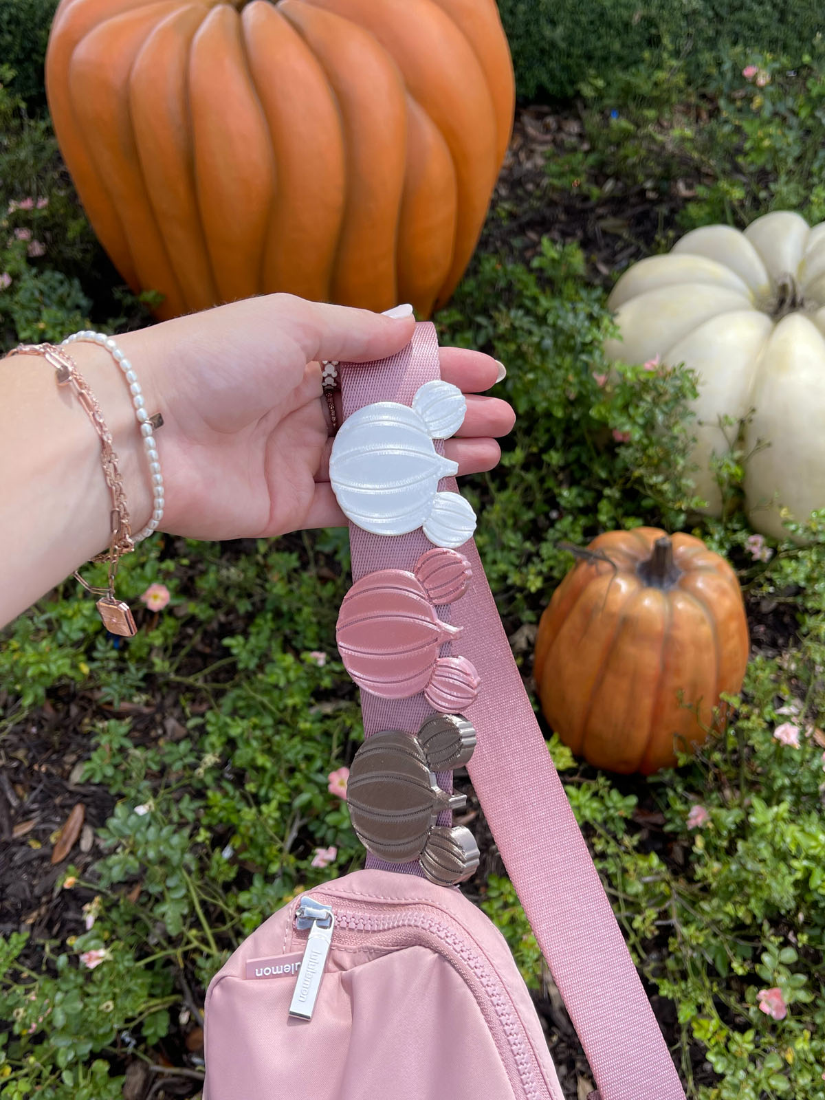 Neutral Pumpkin Mouse 3pc Belt and Bag Charm Set