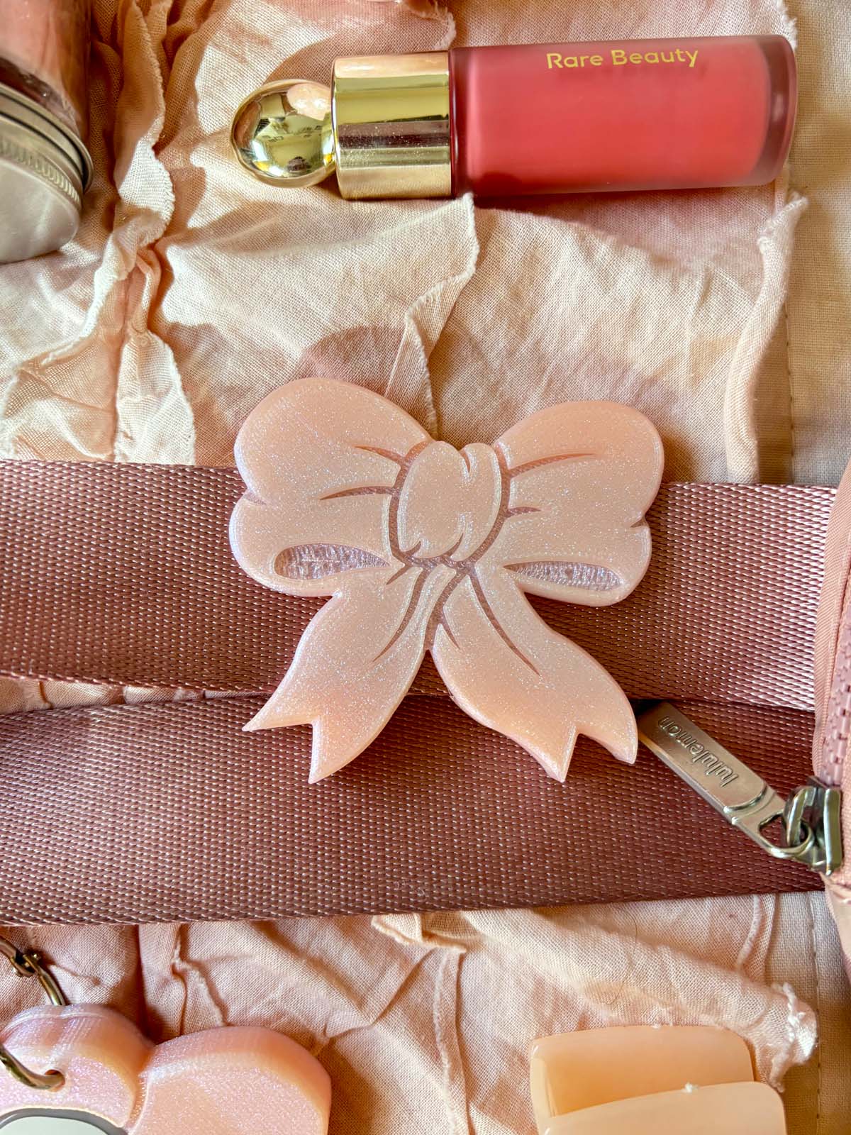 Blush Bow Belt and Bag Charm