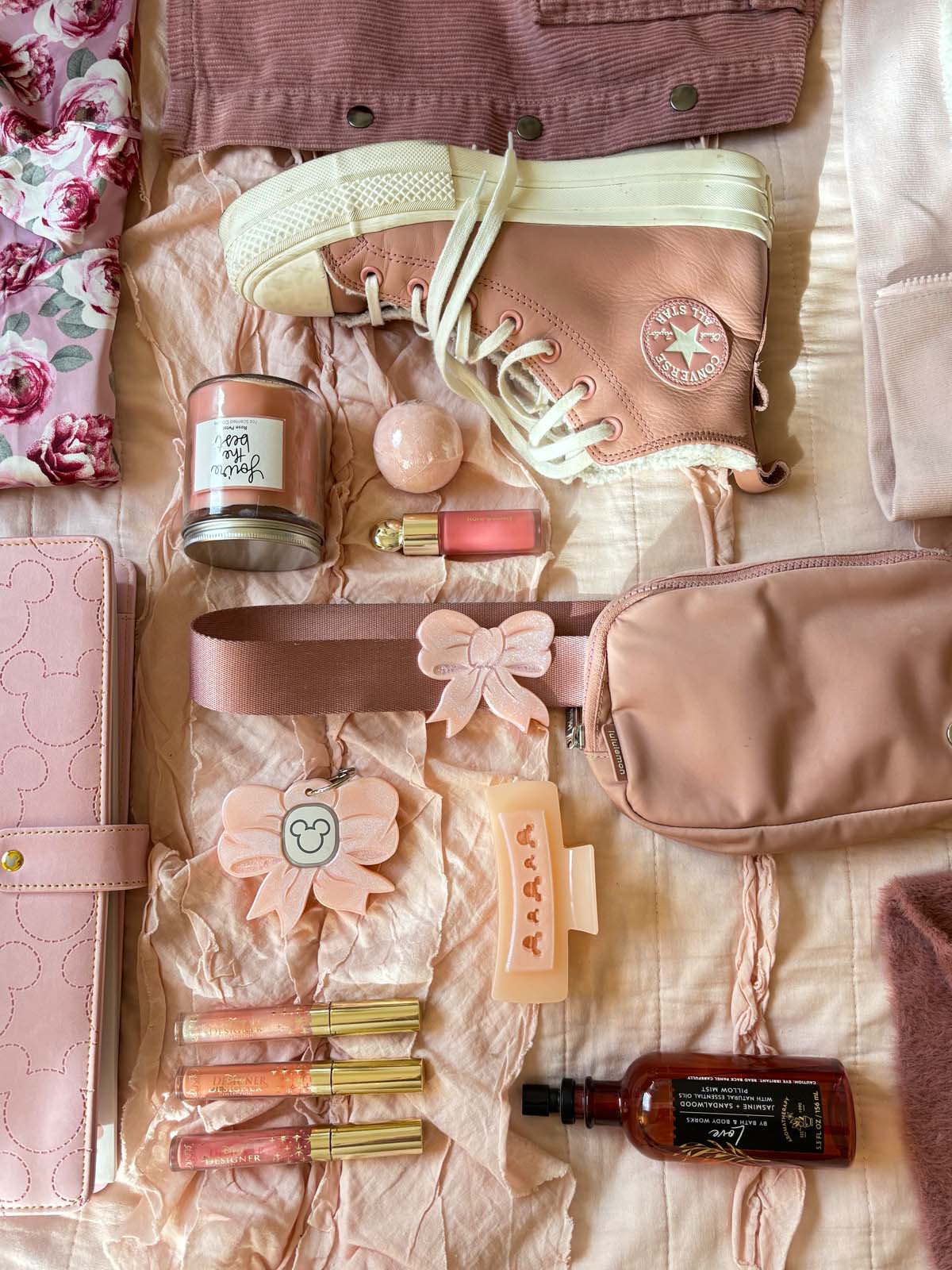Blush Bow Belt and Bag Charm