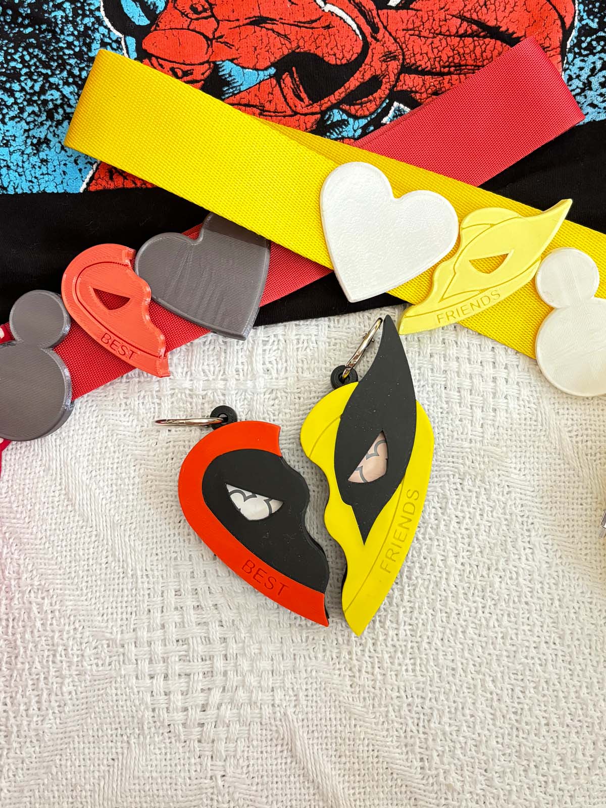 Super Hero Best Friends Belt and Bag Charm