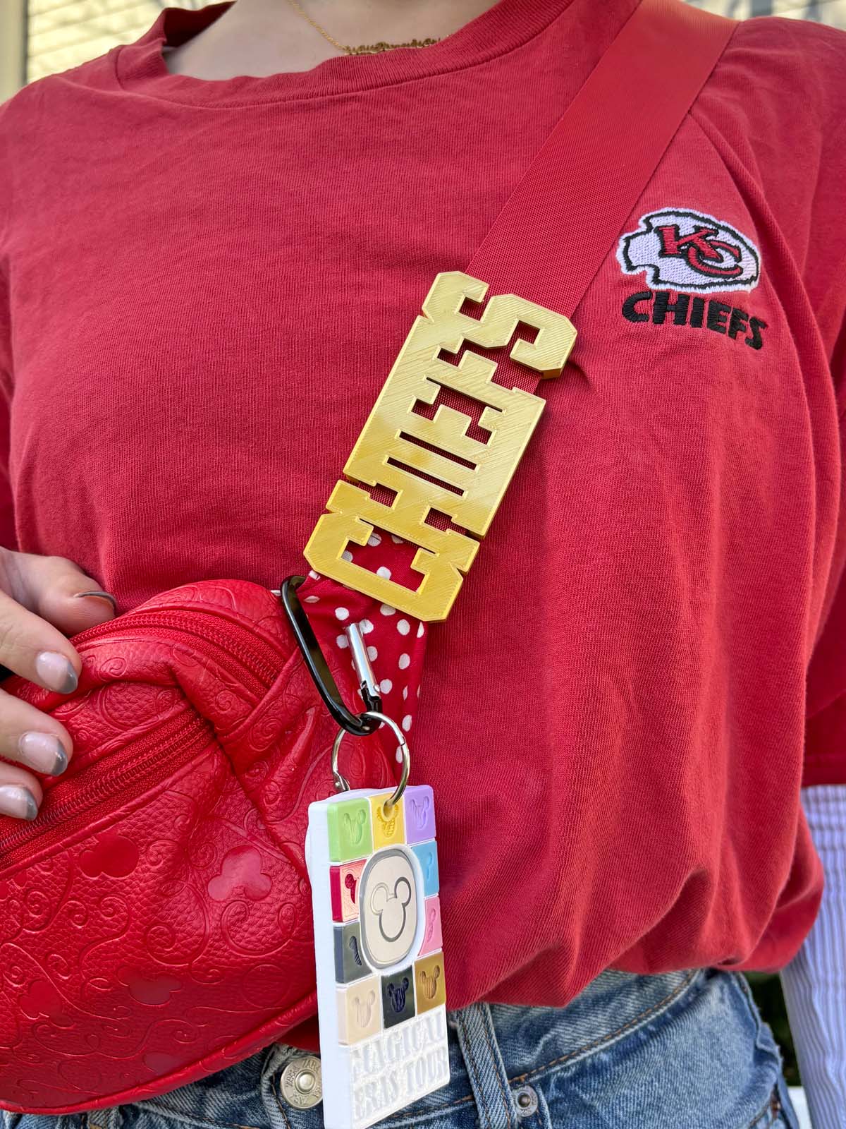 Customizable XL Varsity Letters Belt and Bag Charm