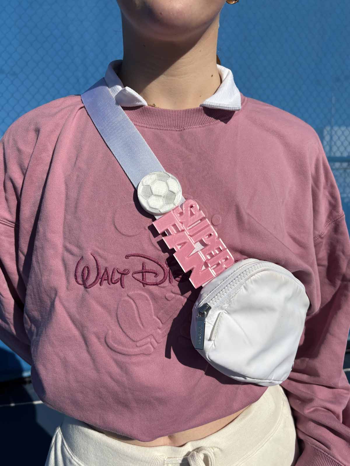 Customizable Stacked Varsity Belt and Bag Charm