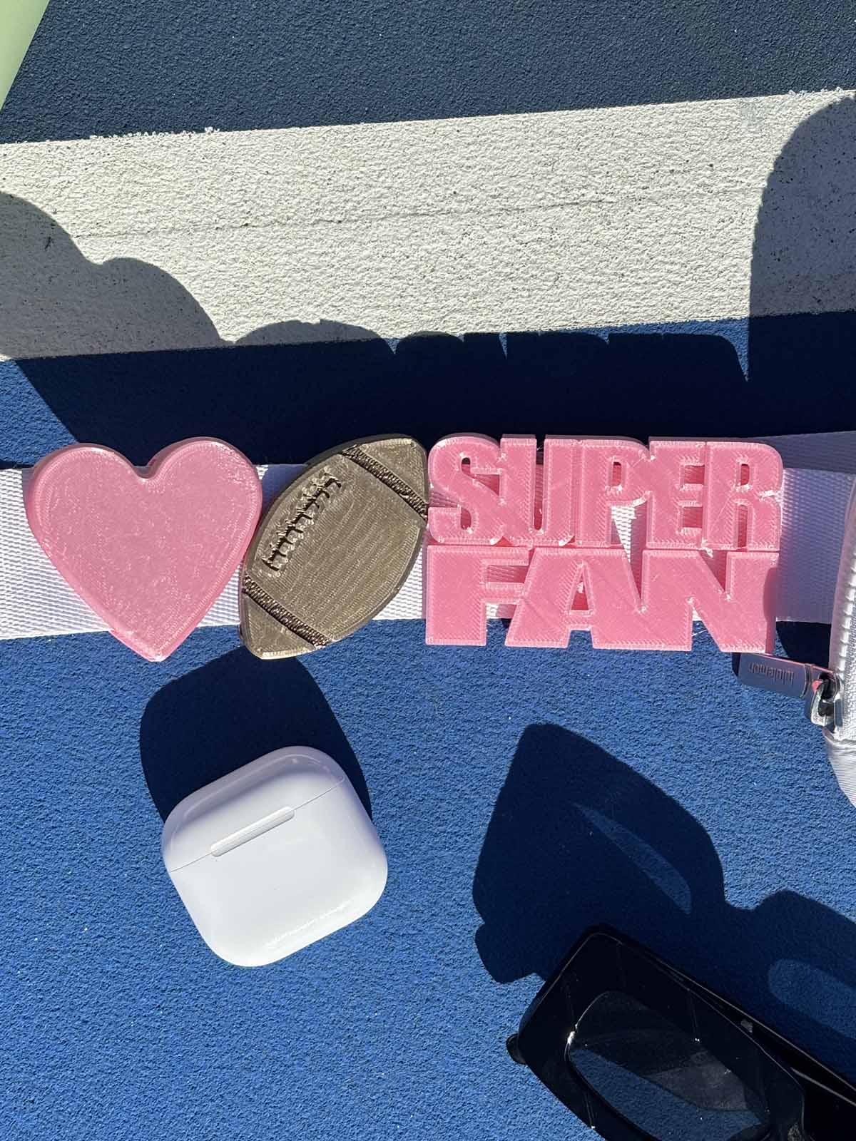 Customizable Stacked Varsity Belt and Bag Charm