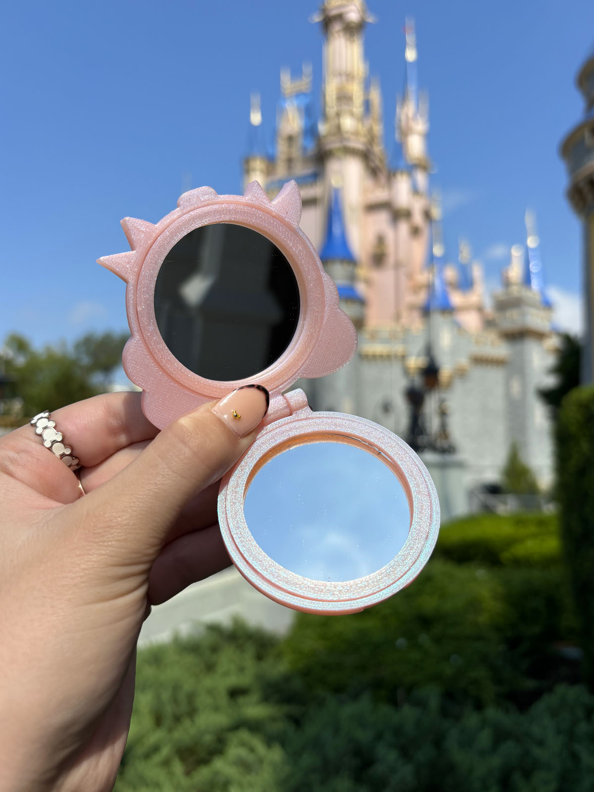 Blush Bow Compact Mirror