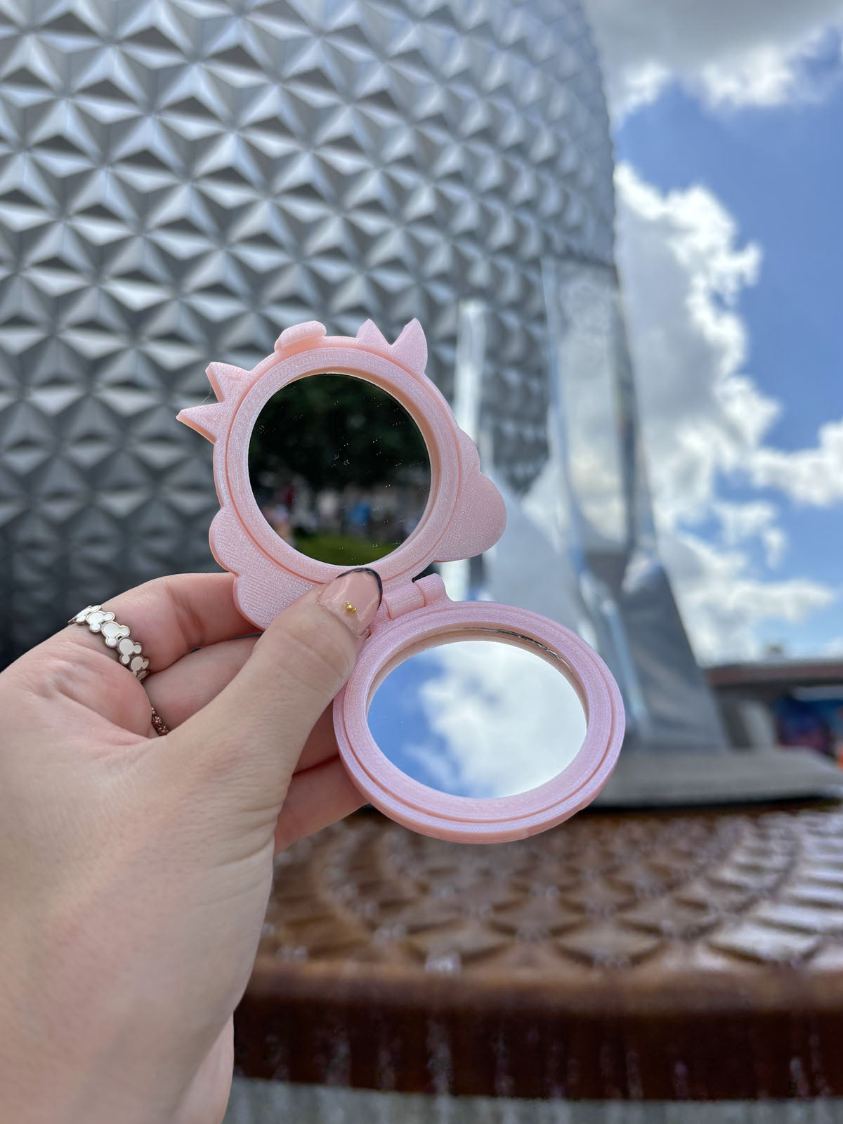 Blush Bow Compact Mirror