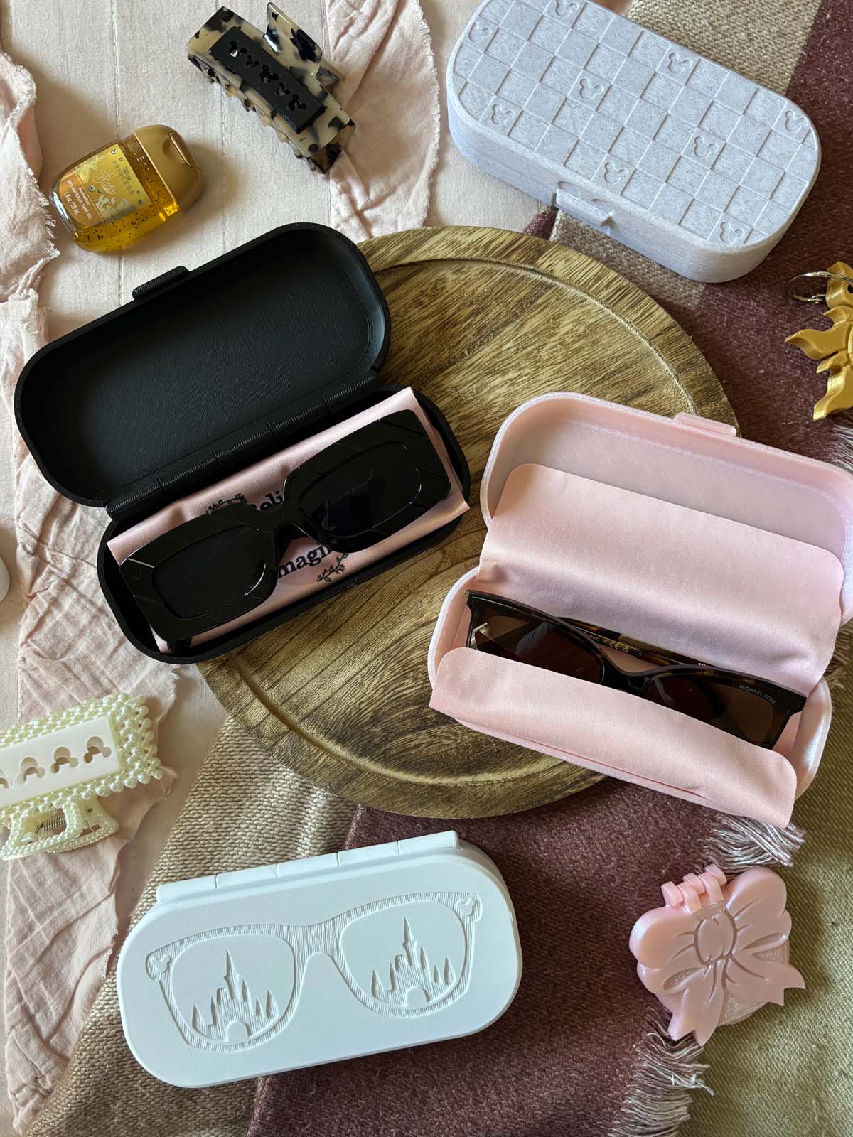 Checkerboard Mouse Straw Color Glasses Case