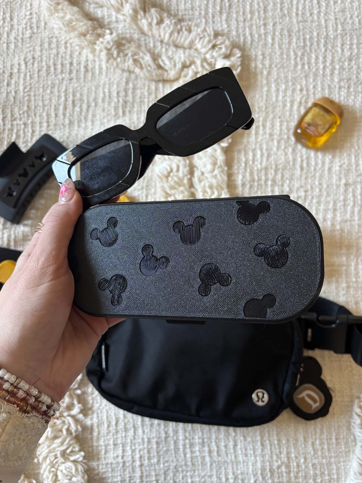 All Over Mouse Black Glasses Case