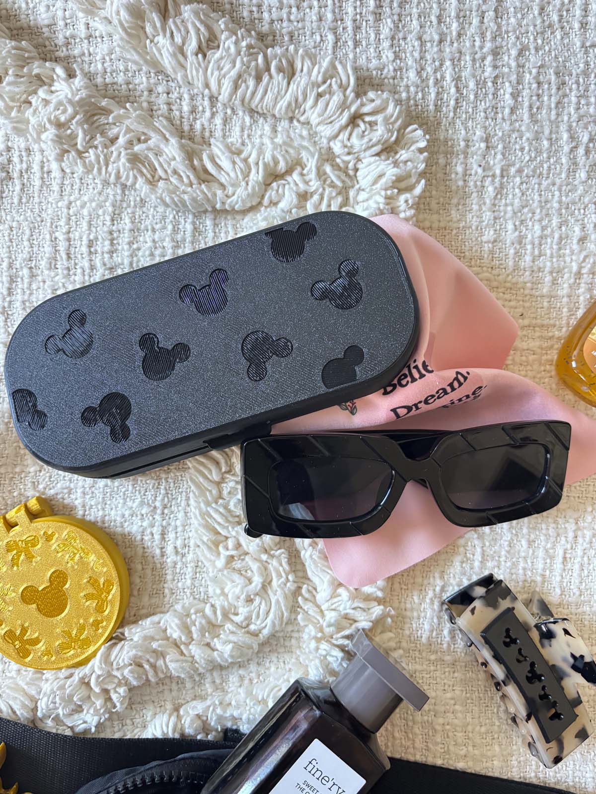 All Over Mouse Black Glasses Case