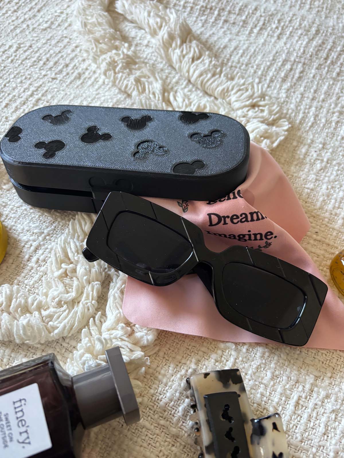 All Over Mouse Black Glasses Case
