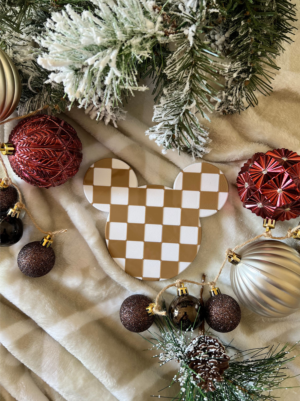 Checkered sale christmas ornaments