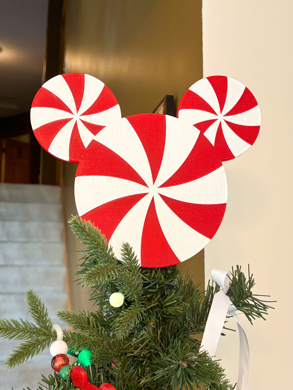 Peppermint Swirl Christmas Tree Topper