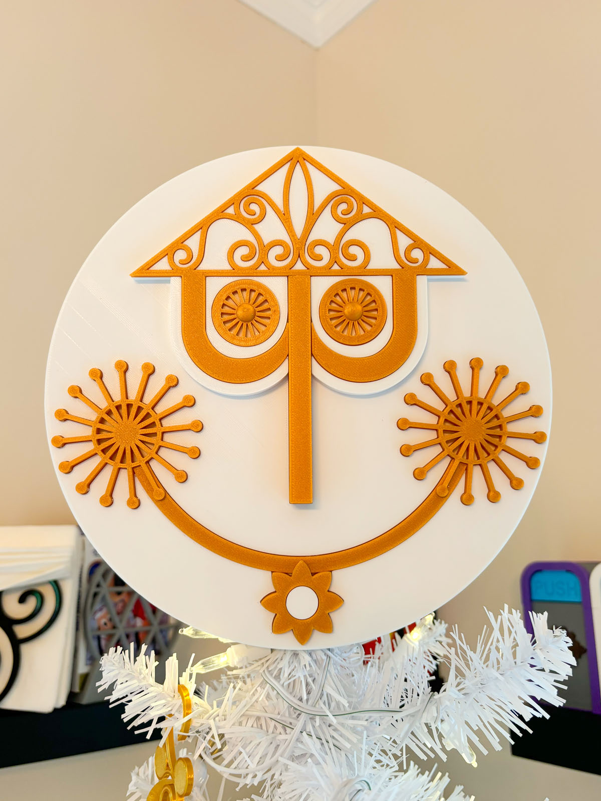 Small World Clock Face Tree Topper