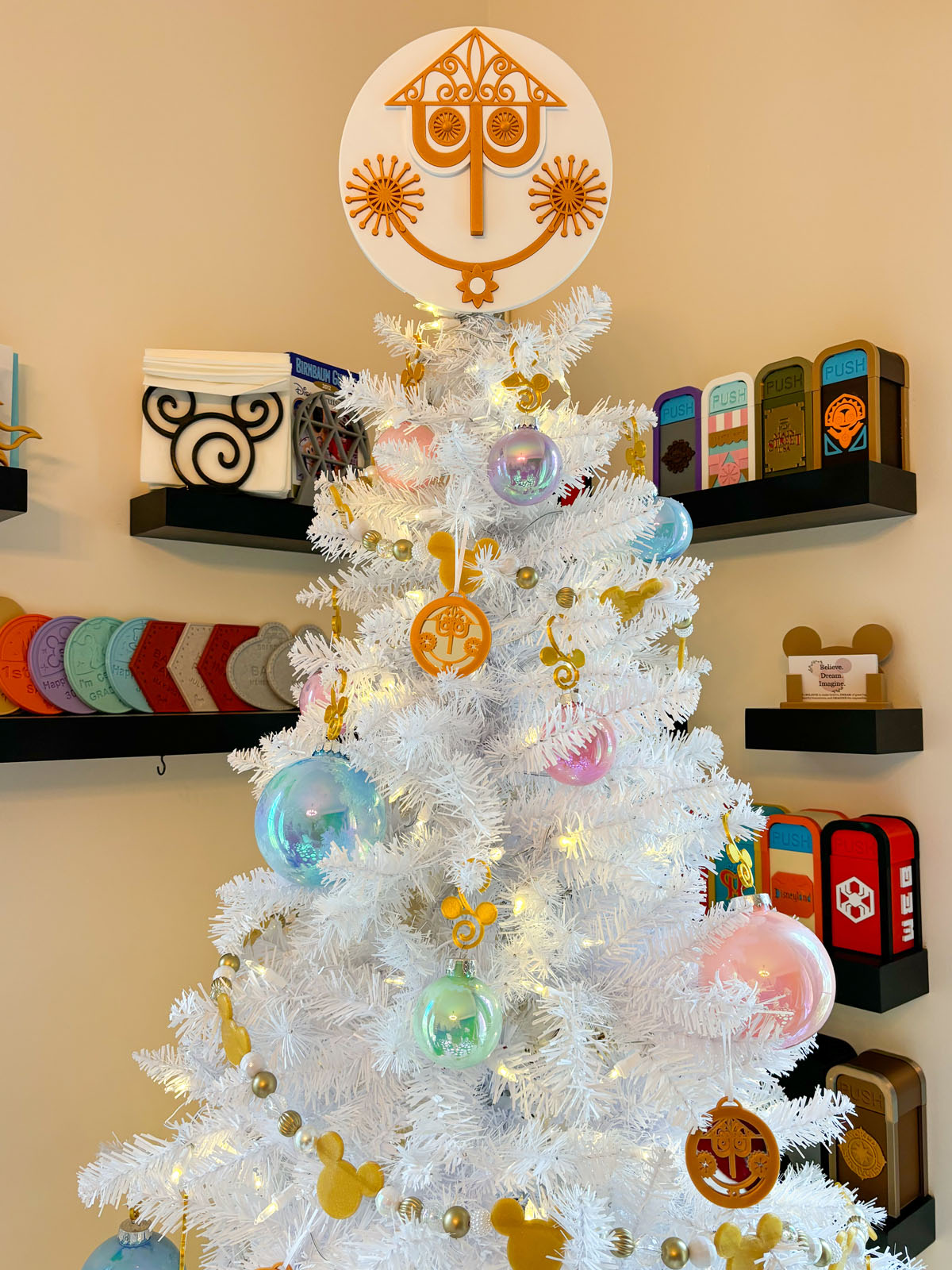 Small World Clock Face Tree Topper