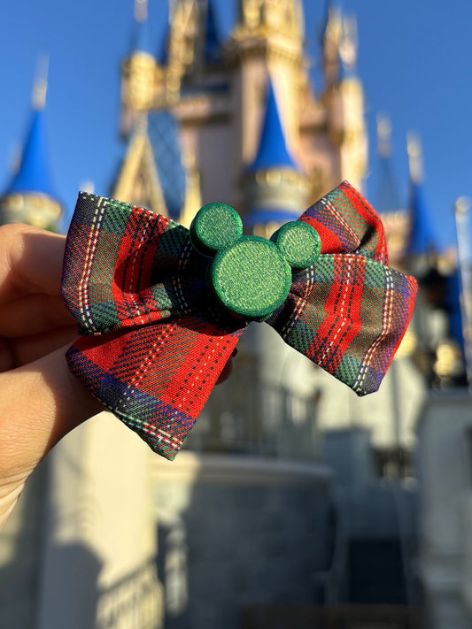 Do As Dreamers Do Christmas Plaid Mini Hair Bow