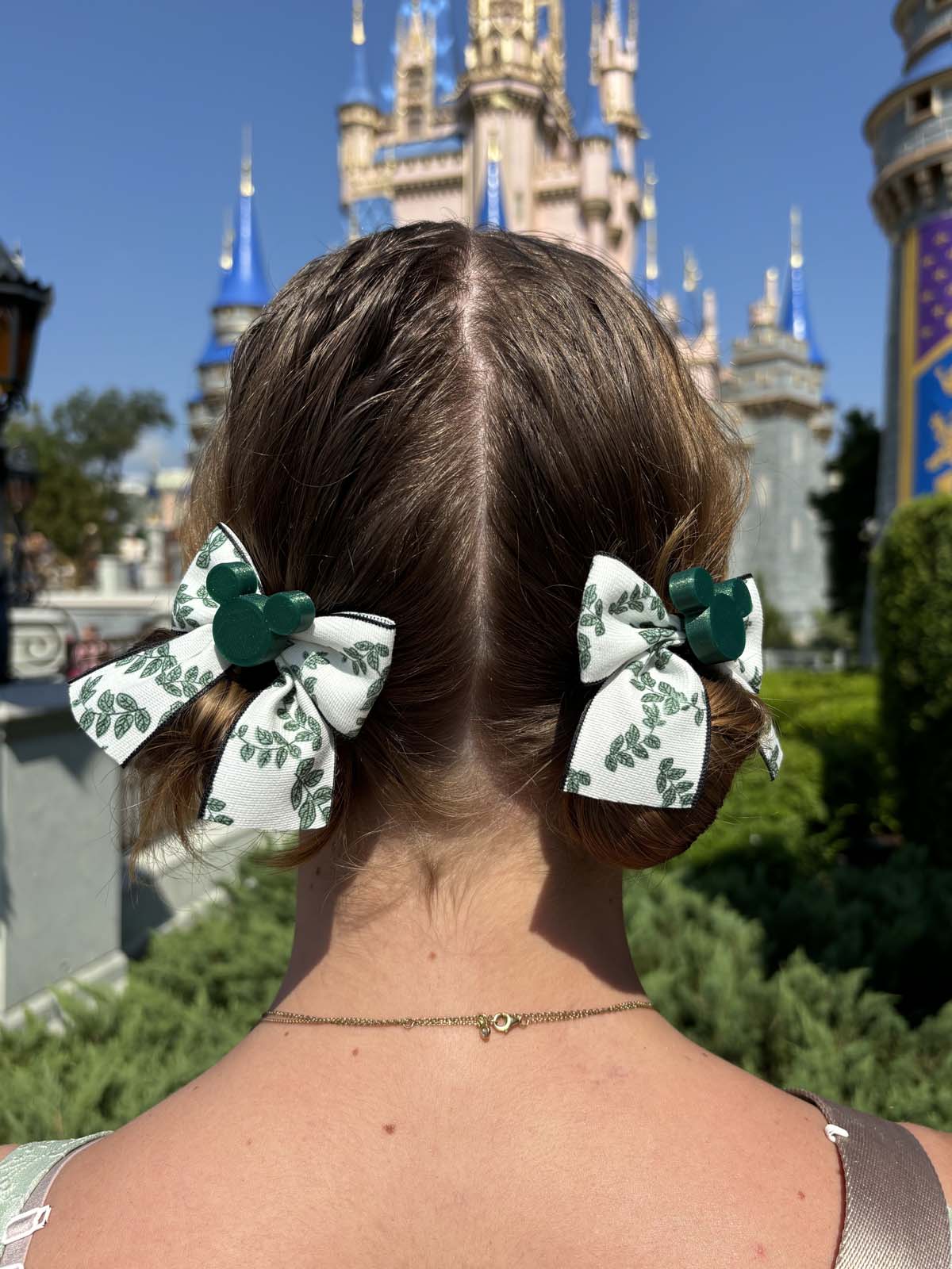 Do As Dreamers Do Green Floral Mini Hair Bow