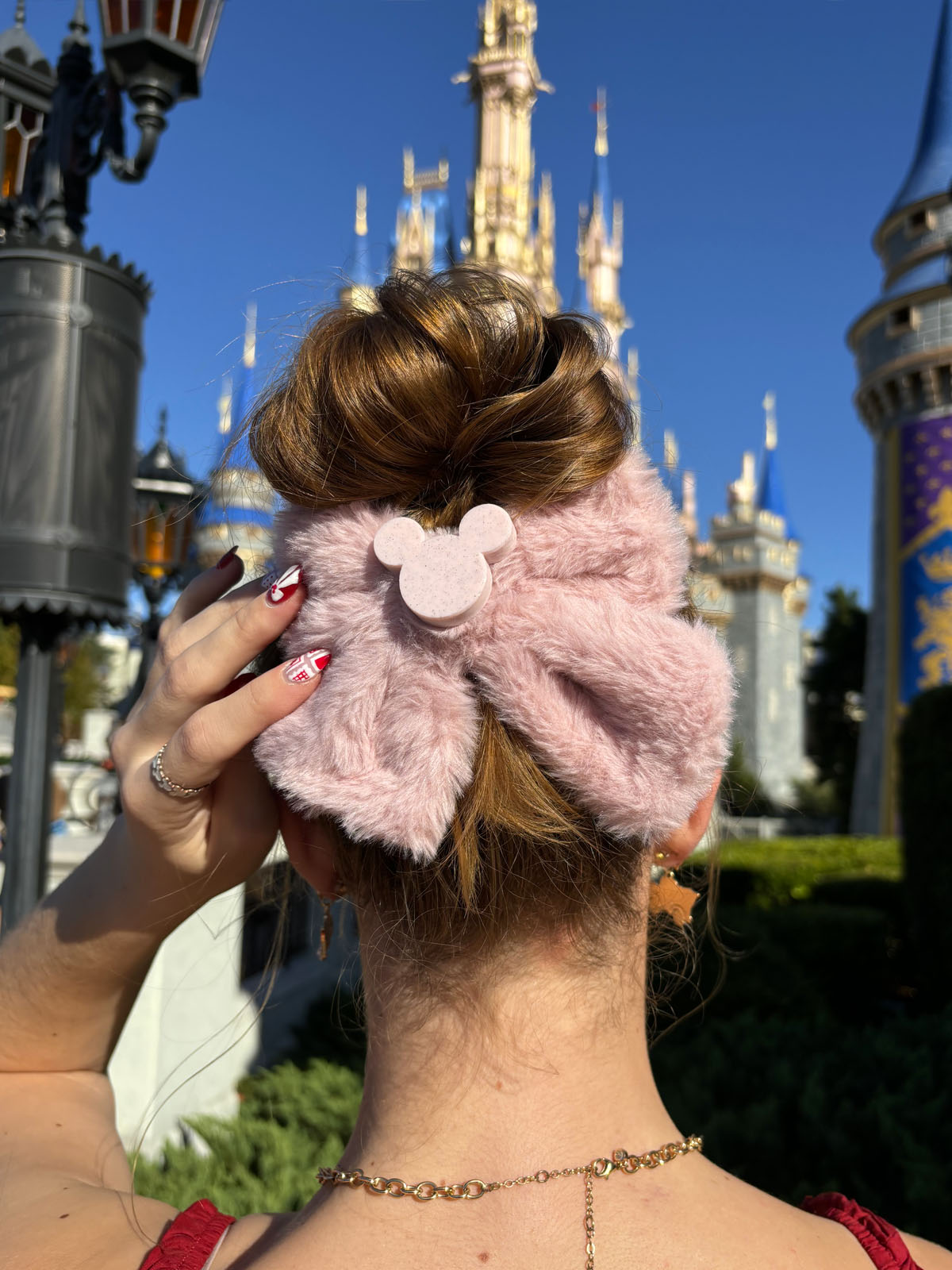 Do As Dreamers Do Cream/Pink Fuzzy Hair Bow - CLEARANCE