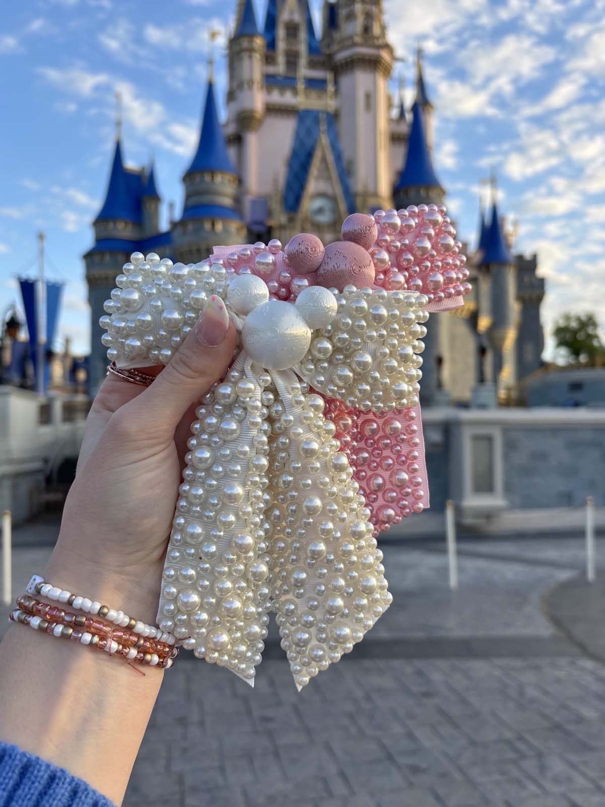 Do As Dreamers Do Pink Pearly Princess Bow
