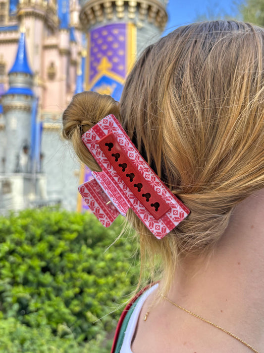 Do As Dreamers Do Red Christmas Sweater Claw Clip