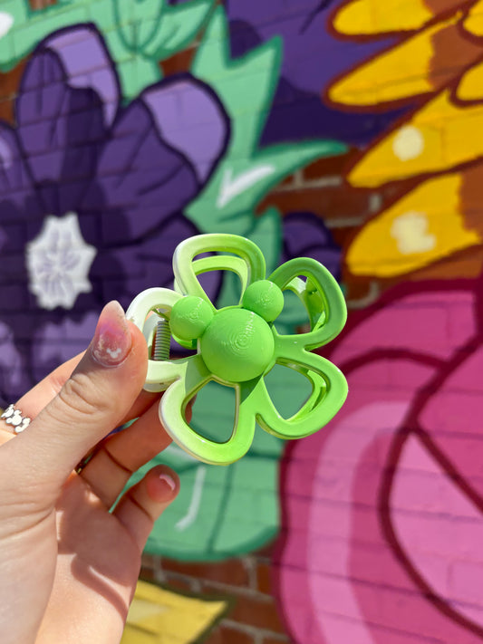 Green Gradient Tropical Flower Clip - CLEARANCE
