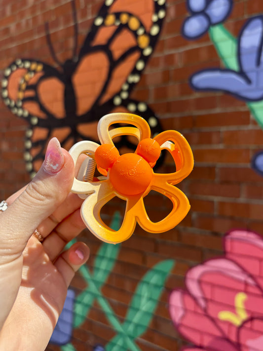 Orange Gradient Tropical Flower Clip - CLEARANCE