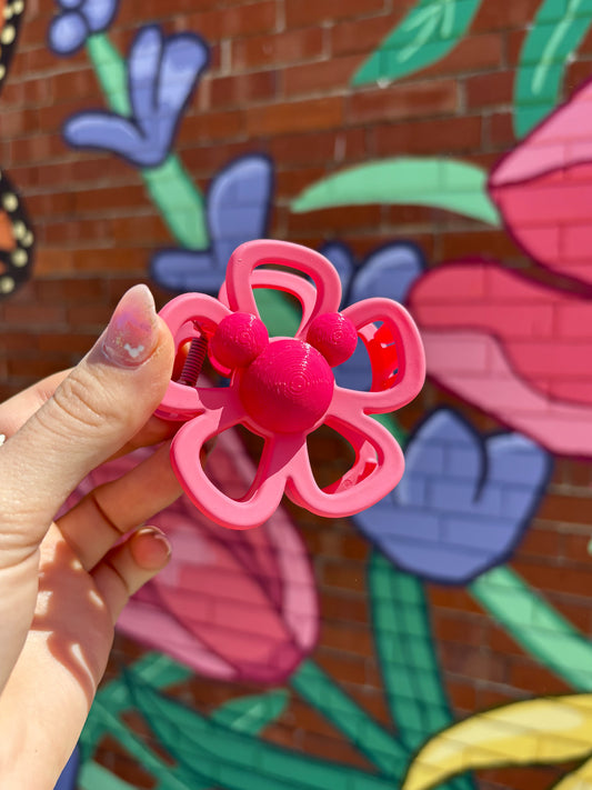 Do As Dreamers Do Hot Pink Flower Clip - CLEARANCE