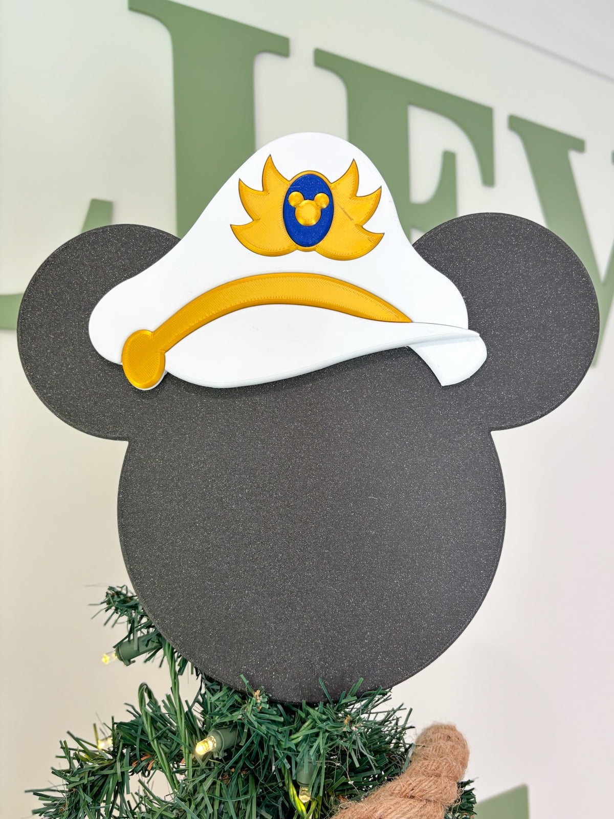 Classic Mouse Christmas Tree Topper with optional bow/hat