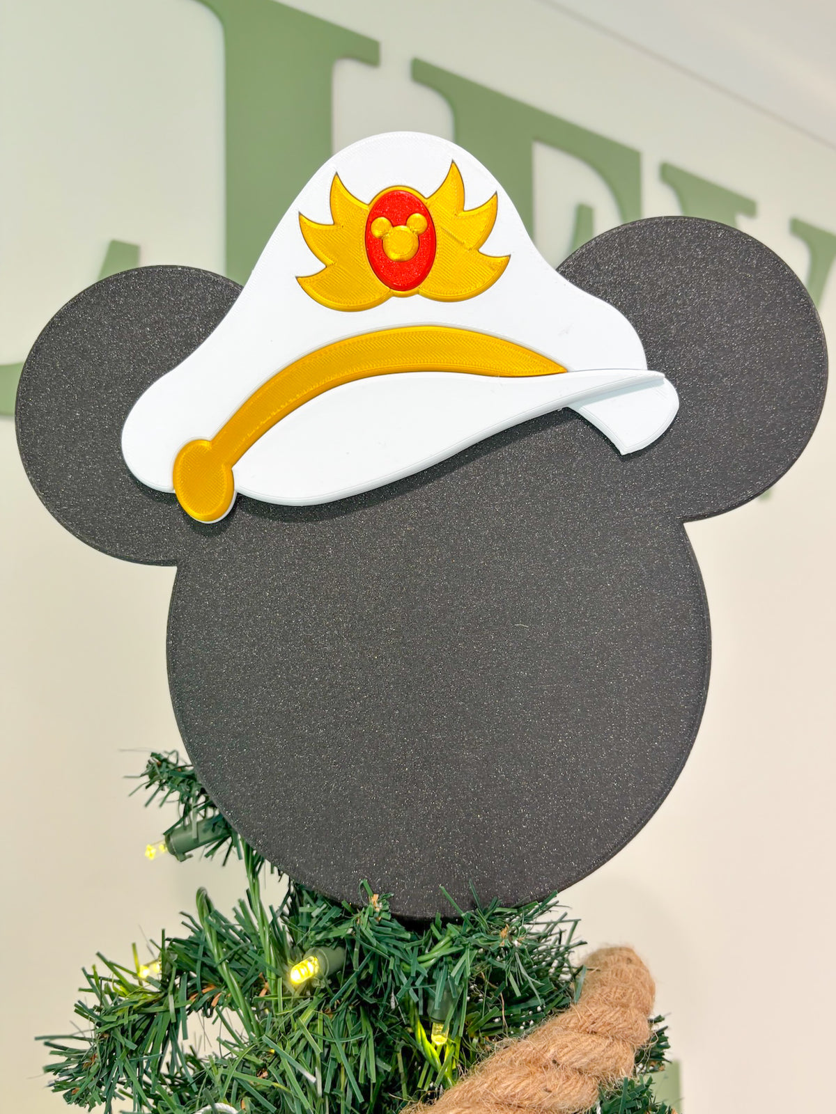 Classic Mouse Christmas Tree Topper with optional bow/hat