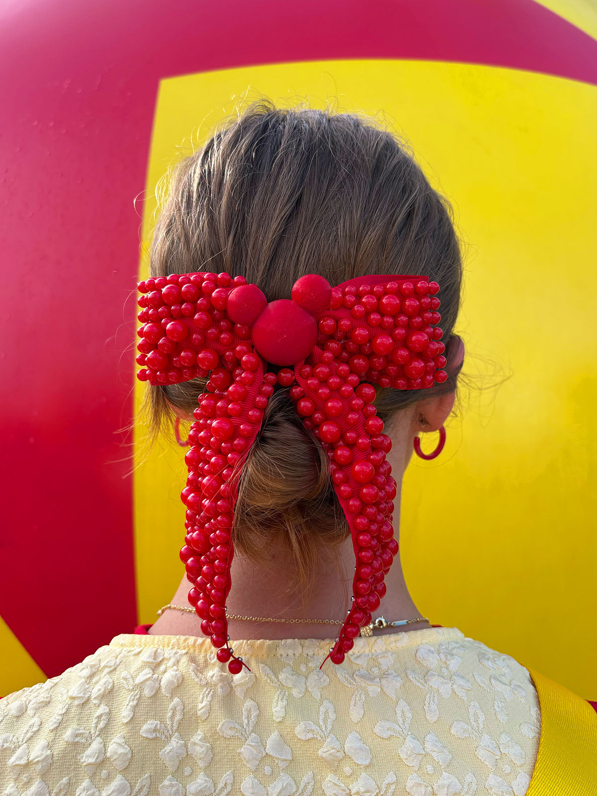 Do As Dreamers Do Red Pearly Princess Bow