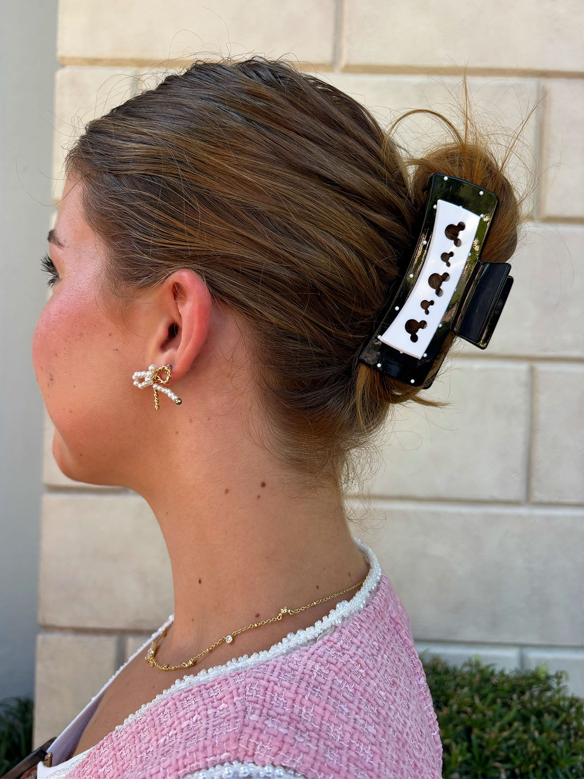 Black Polka Dot Claw Clip