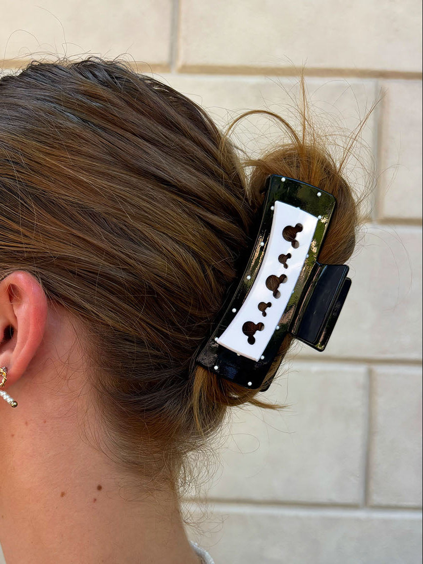 Black Polka Dot Claw Clip