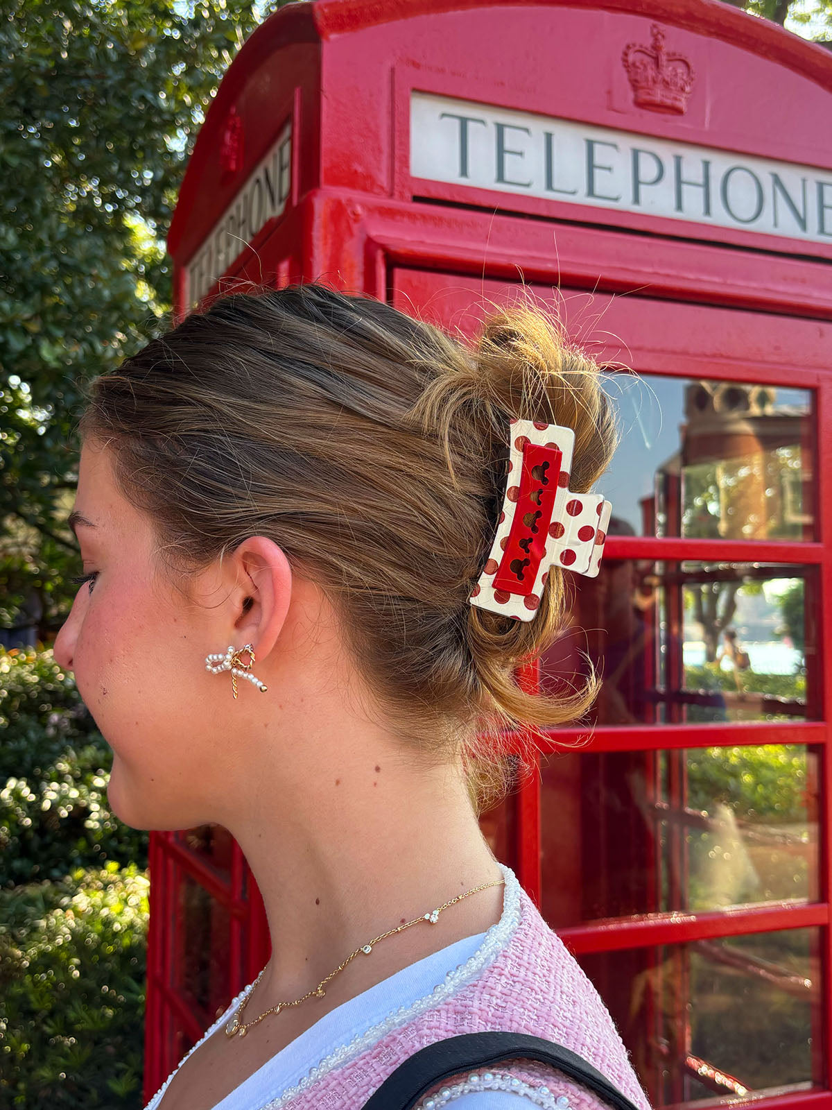 Red Polka Dots Claw Clip