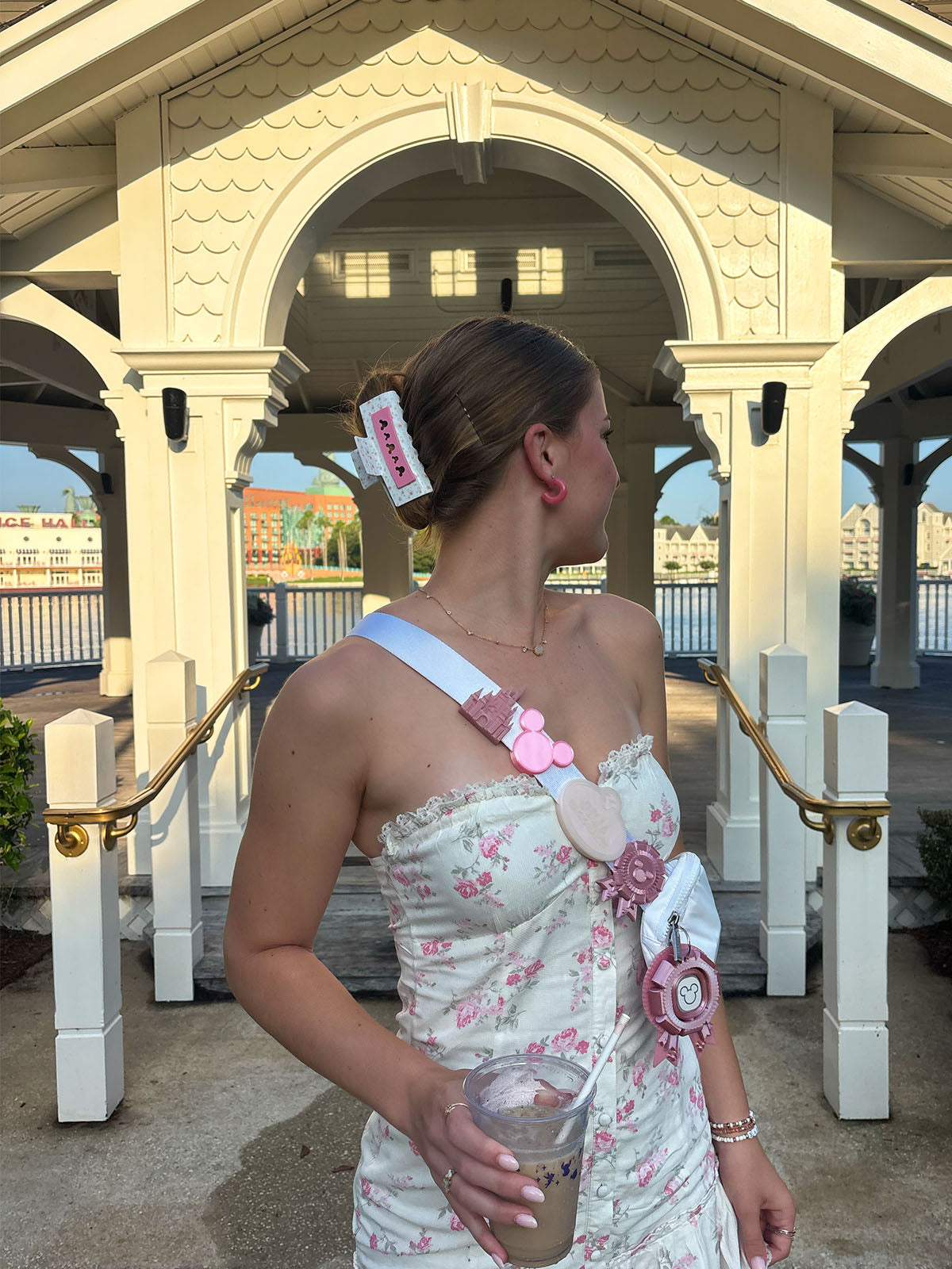 Pink Ditsy Floral Claw Clip