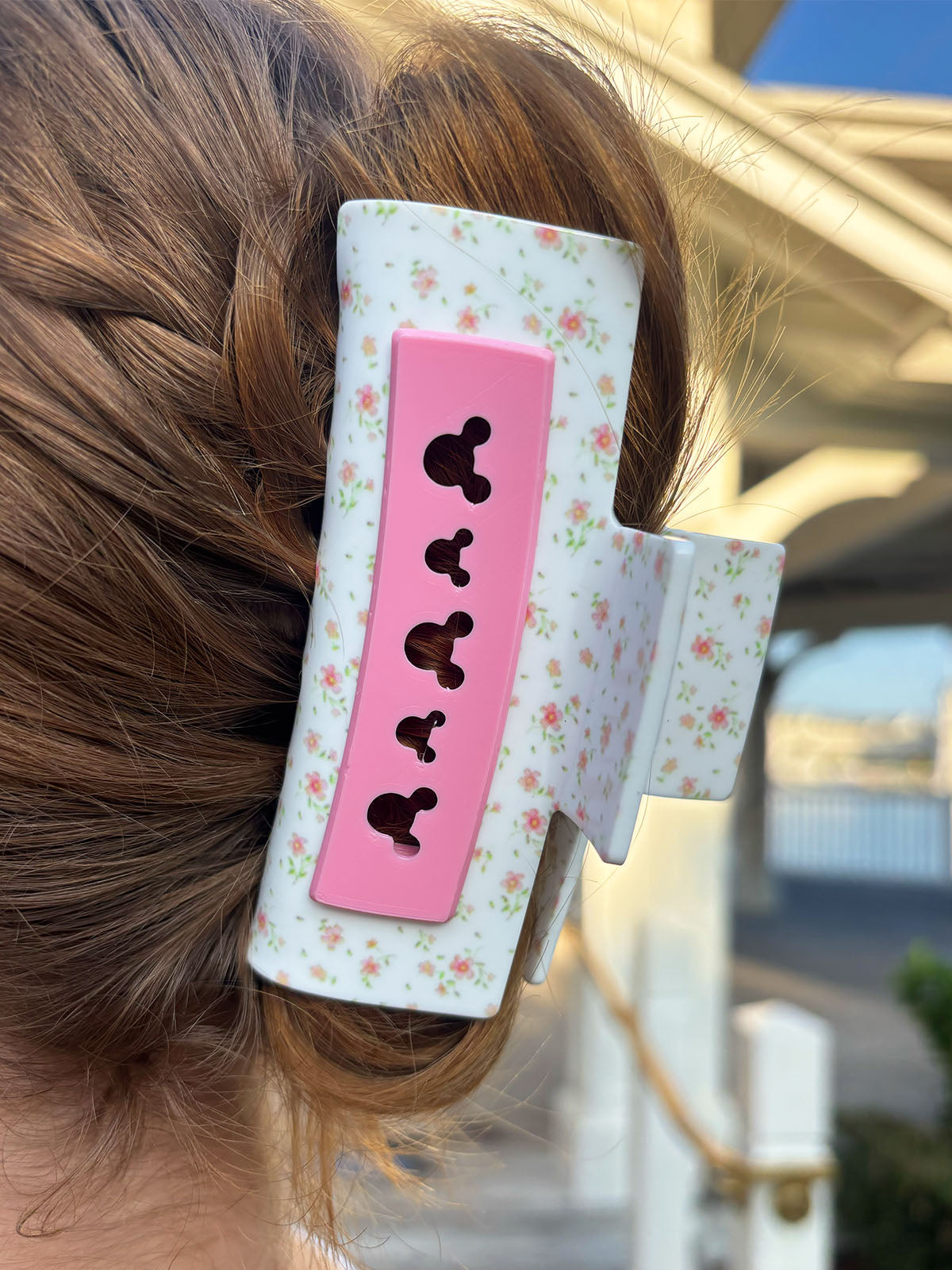 Pink Ditsy Floral Claw Clip