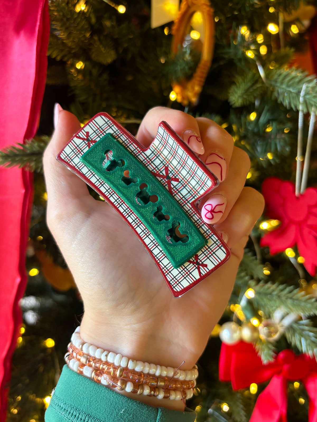 Christmas Plaid Claw Clip
