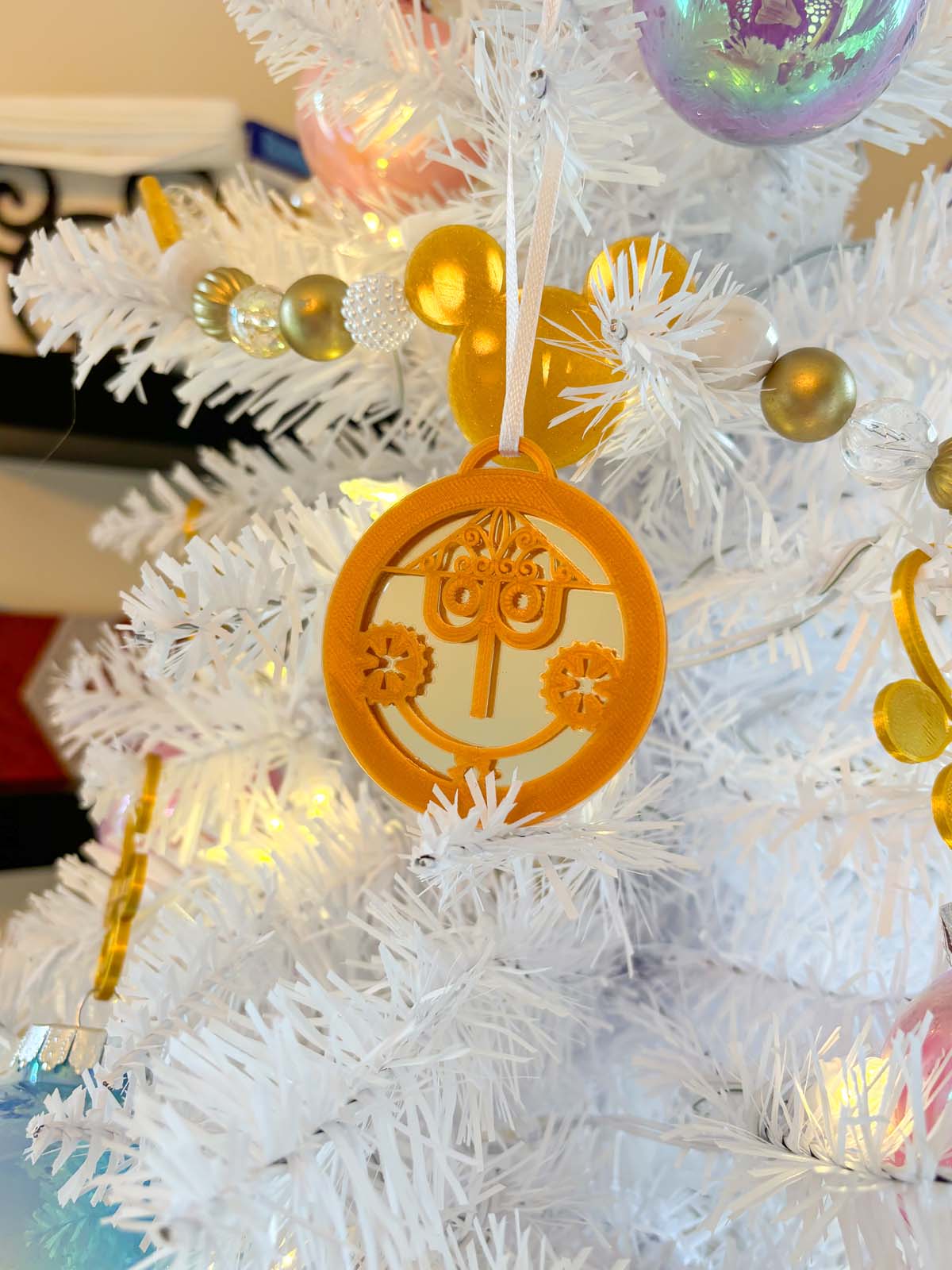Small World Clock Mirror Christmas Ornament