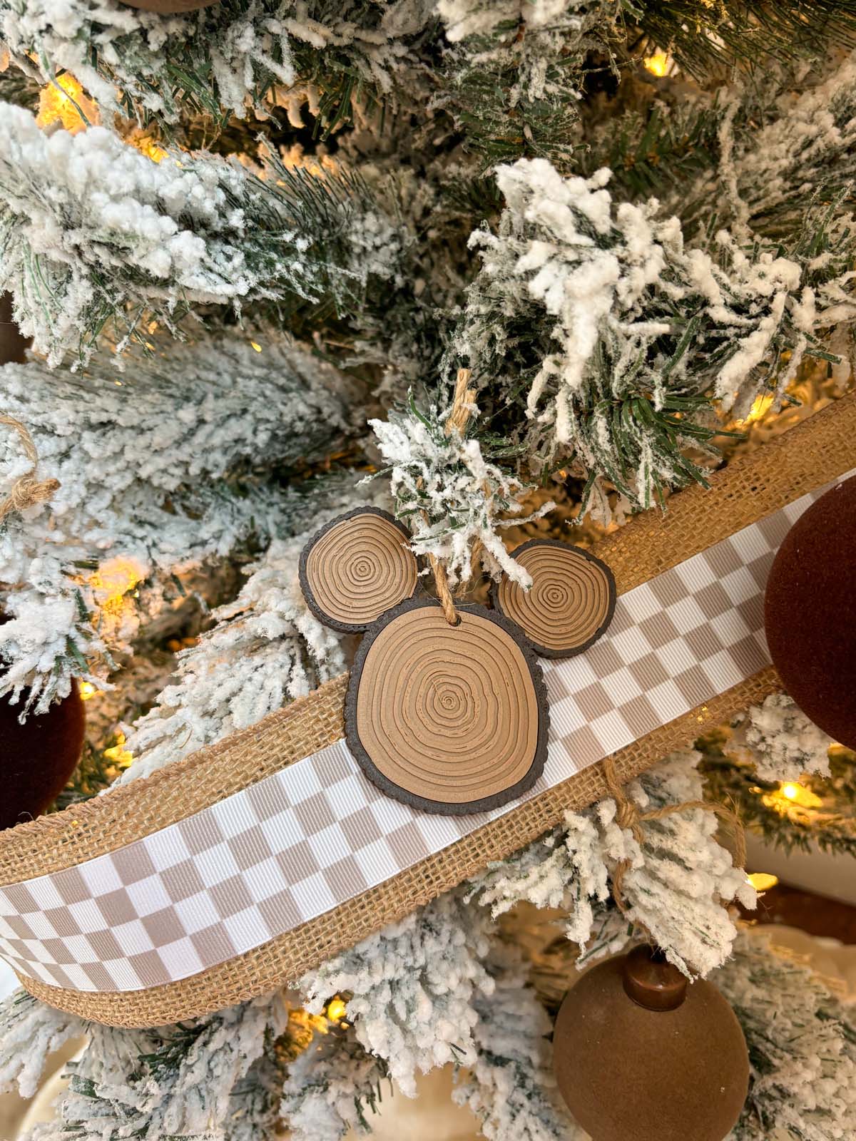 Tree Rings Mouse Head Ornament