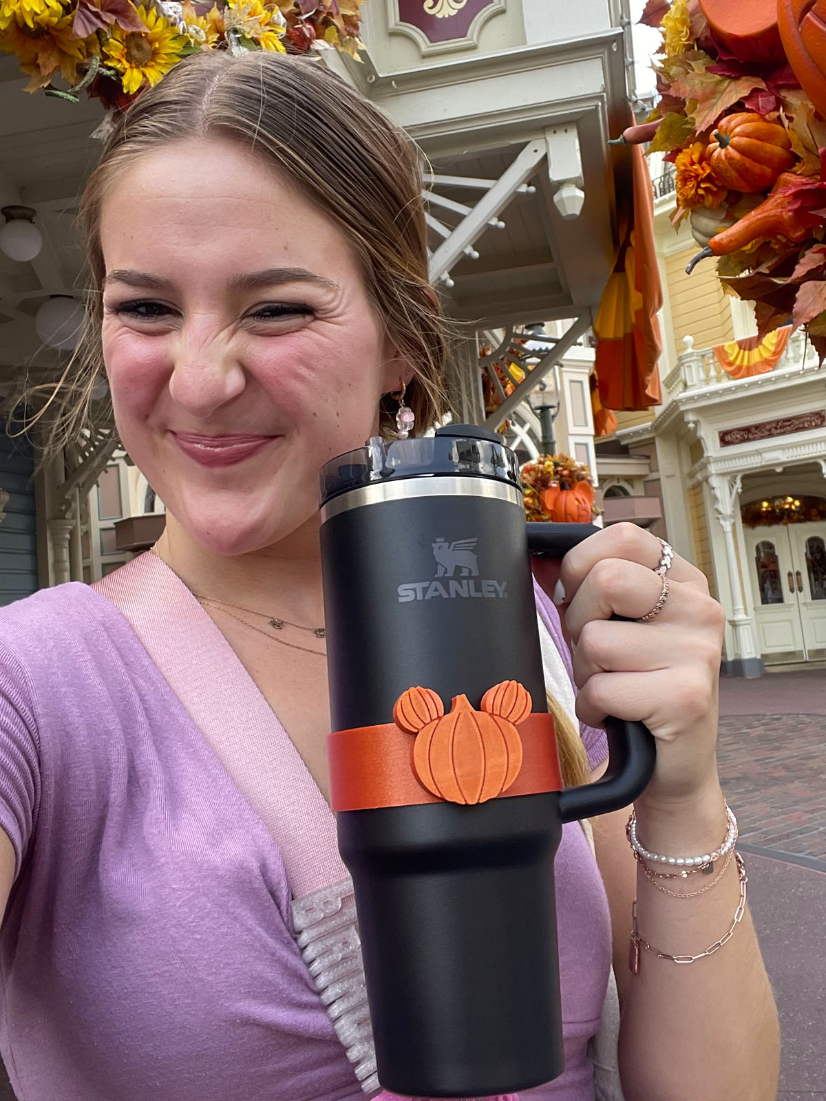 Pumpkin Mouse Character Band for Stanley Adventure Cup