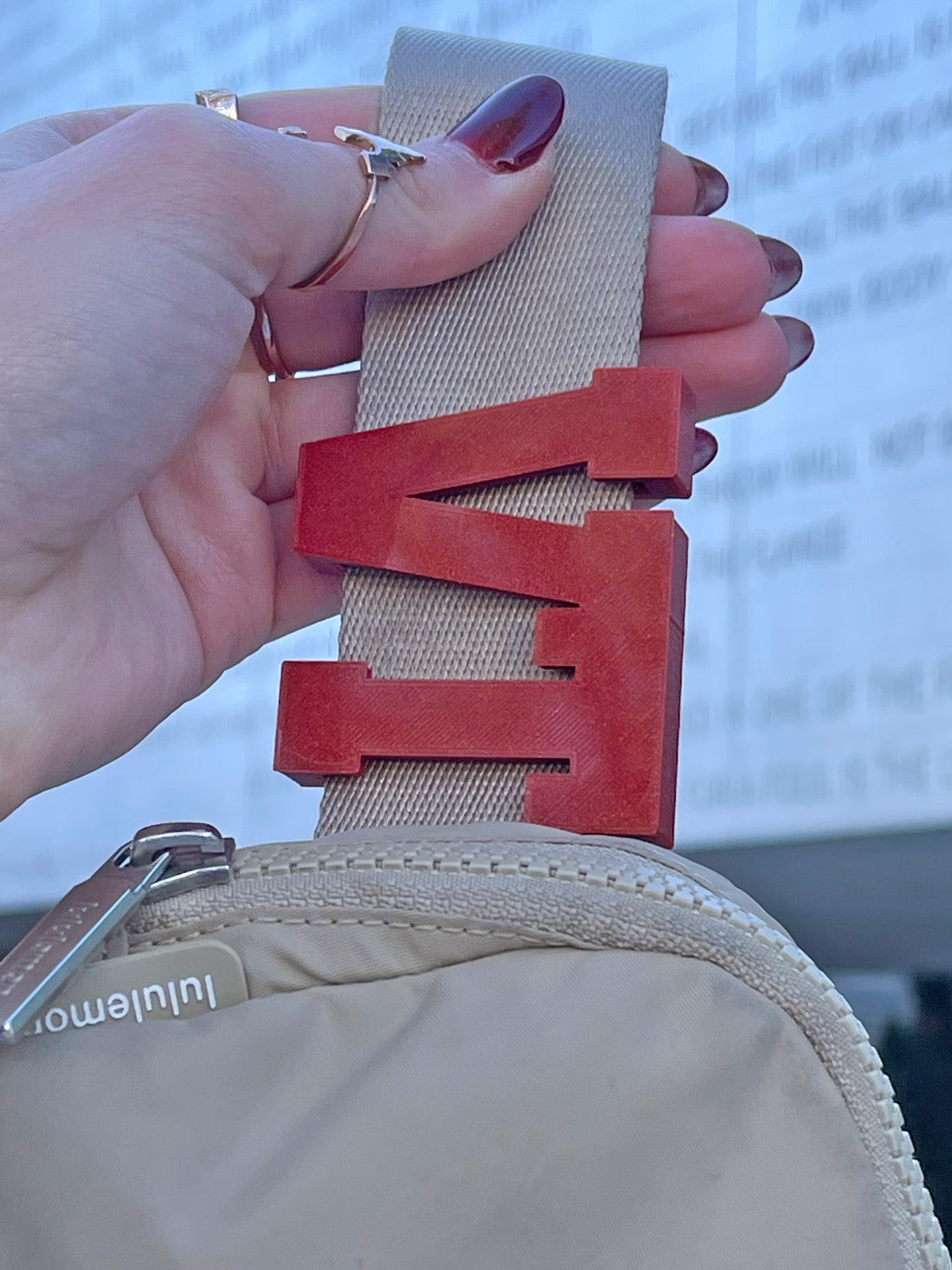 Customizable Varsity Letters Collection Belt and Bag Charm