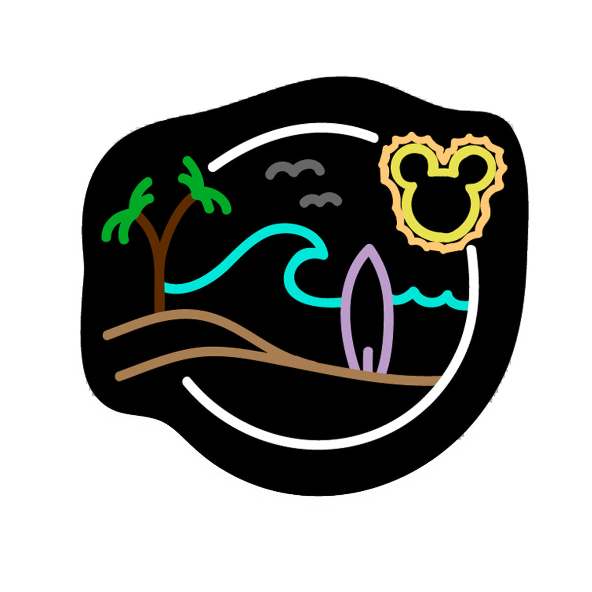 Neon Surfin' at Sunset Decal