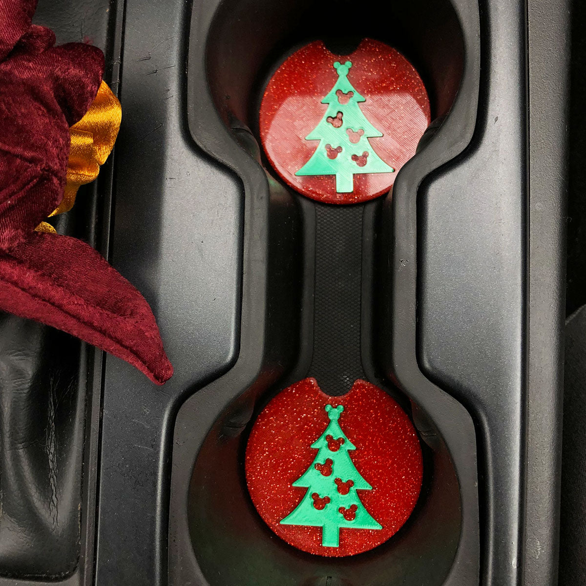 Christmas Tree Car Coasters - Set of 2