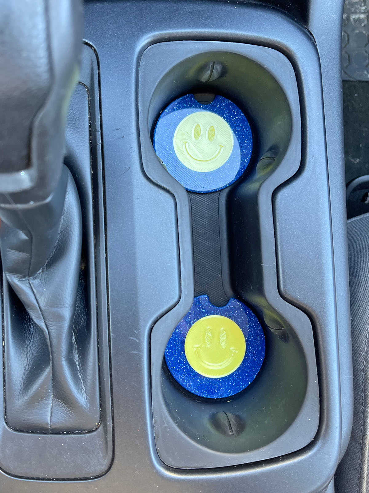 Smiley Face Car Coasters - Set of 2 - Clearance