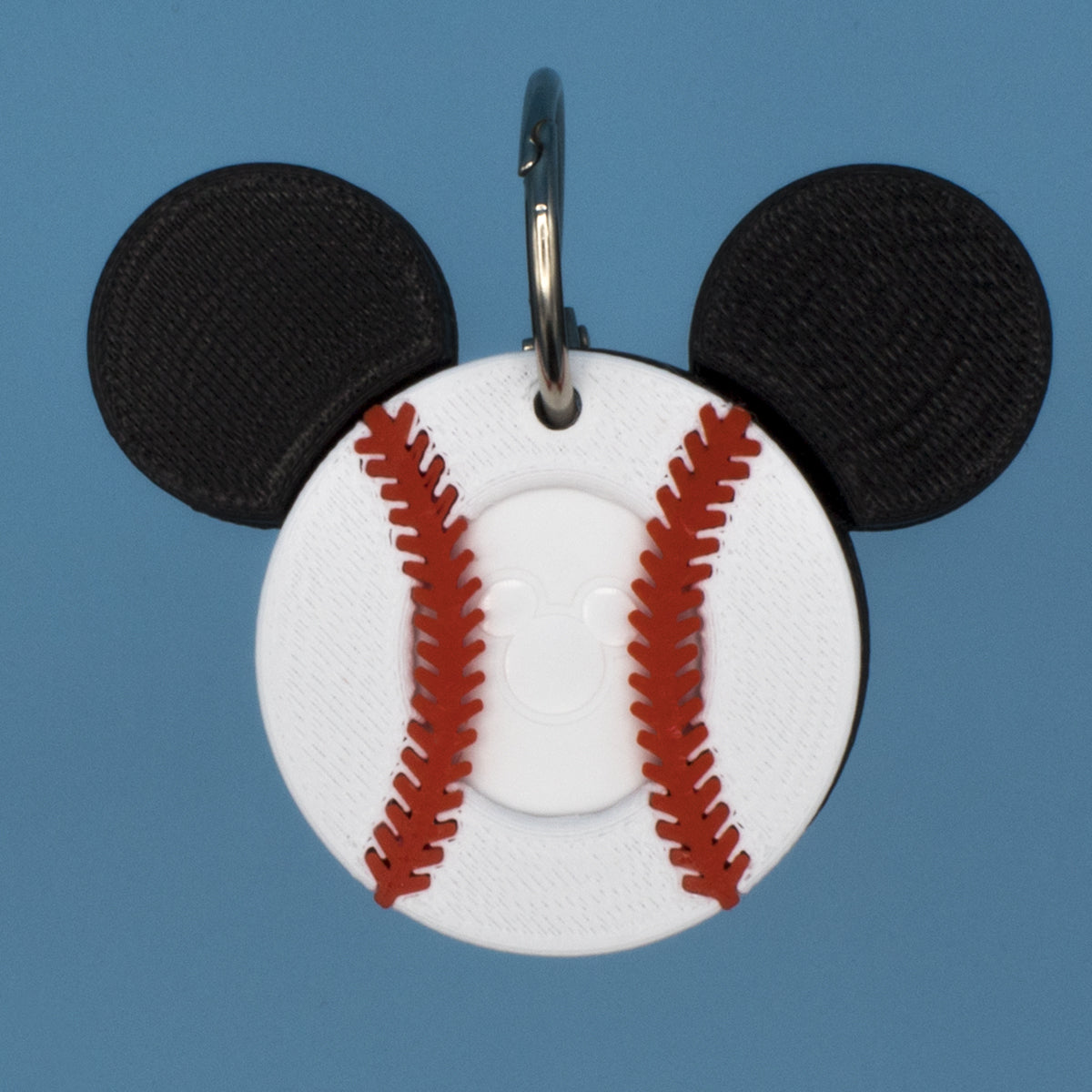 Baseball Magic Band Buddy (white baseball with black Mickey ears) for Disney MagicBand 2.0