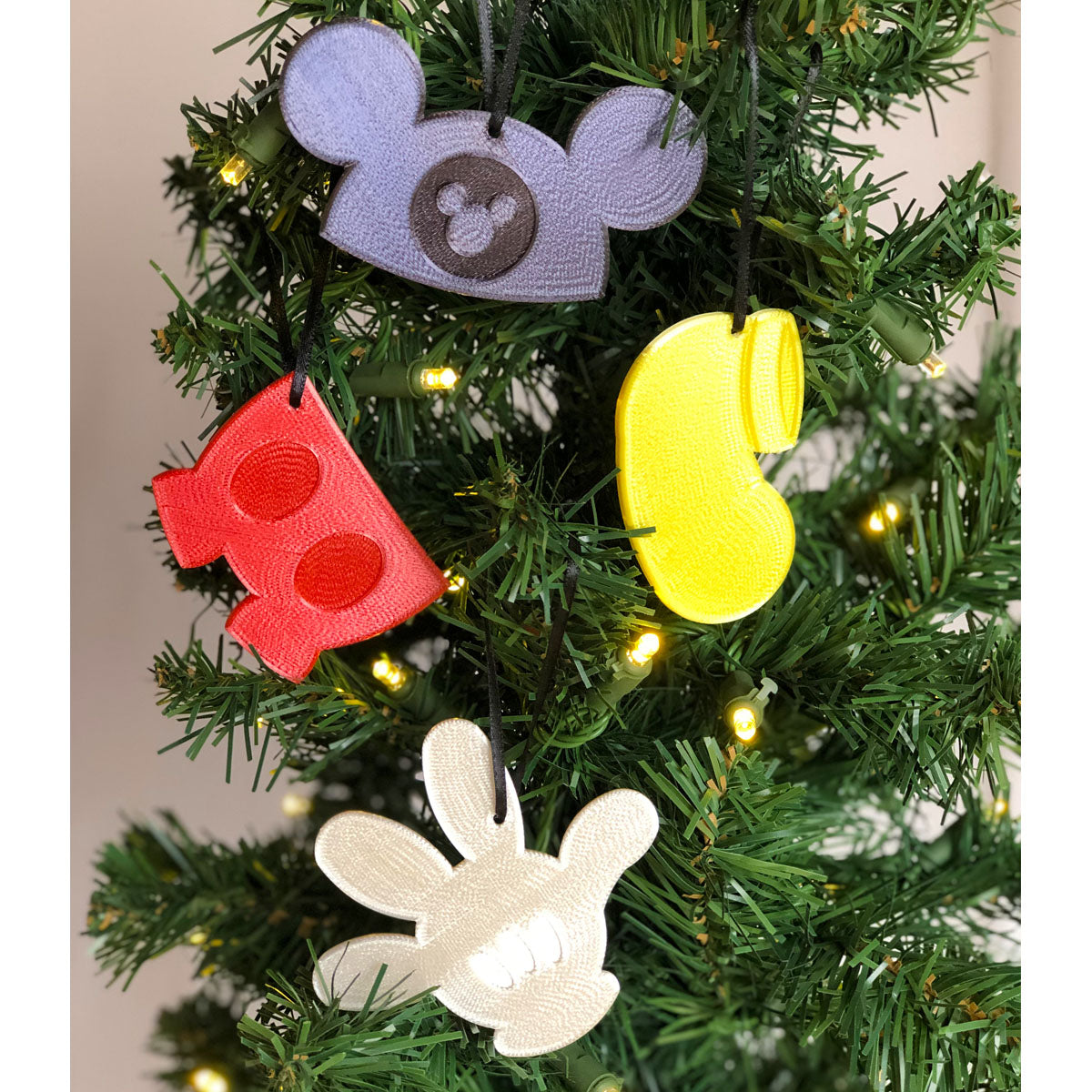 Mouse Body Parts Christmas Ornament 4 Piece Set