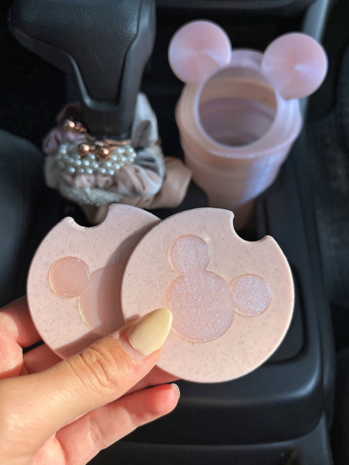 Mouse Head Car Coasters - Set of 2