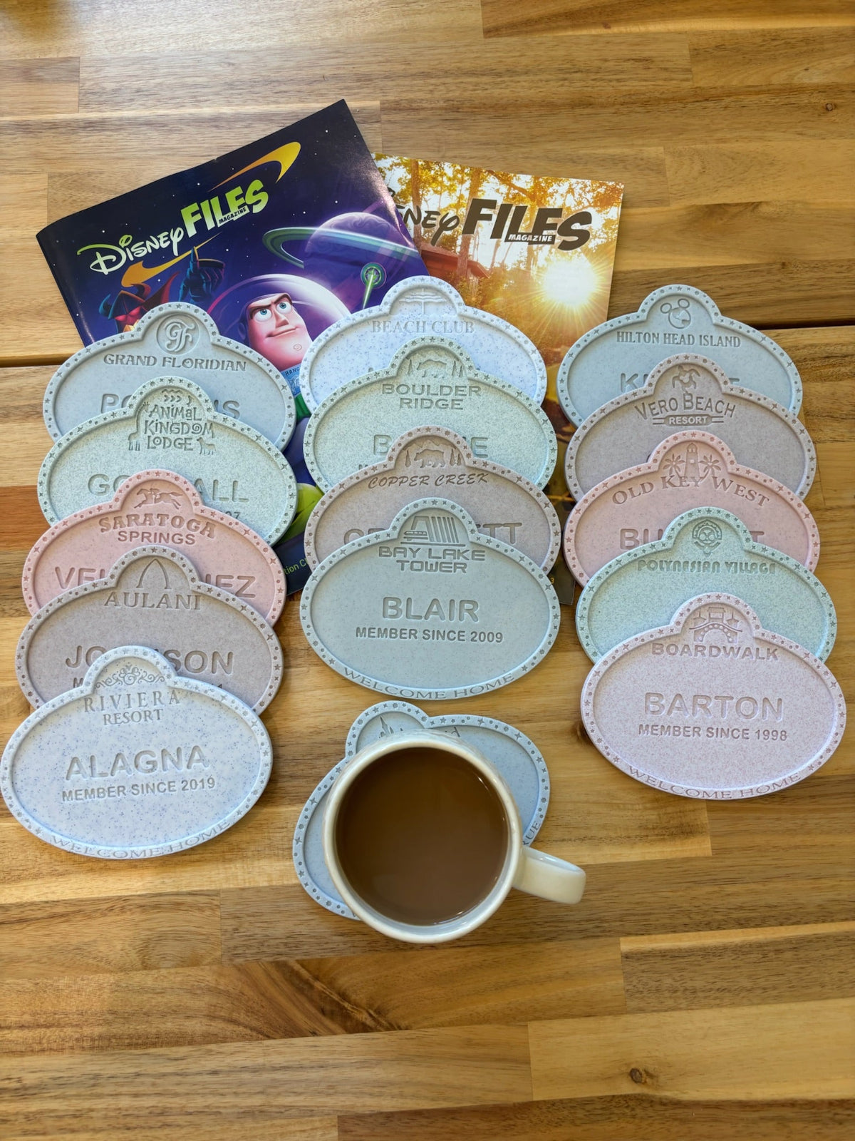 DVC Member Name Tag Drink Coaster - Customizable