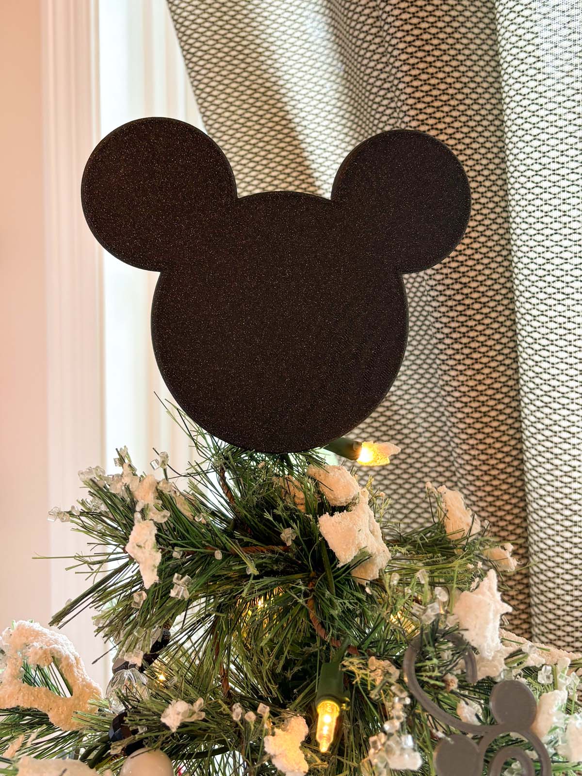 Classic Mouse Christmas Tree Topper with optional hat/bow