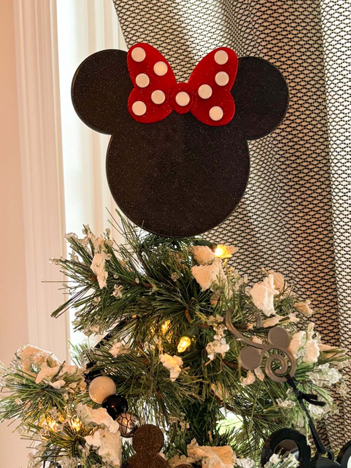 Classic Mouse Christmas Tree Topper with optional hat/bow