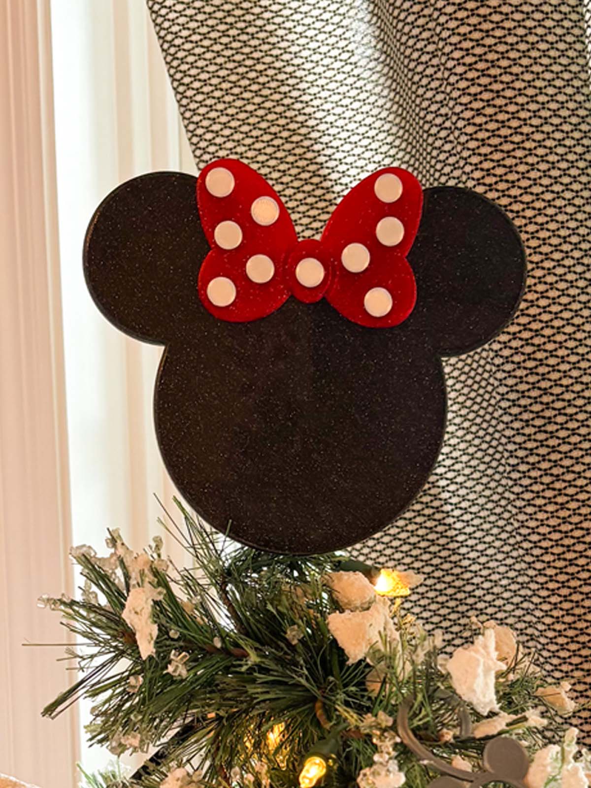 Classic Mouse Christmas Tree Topper with optional hat/bow