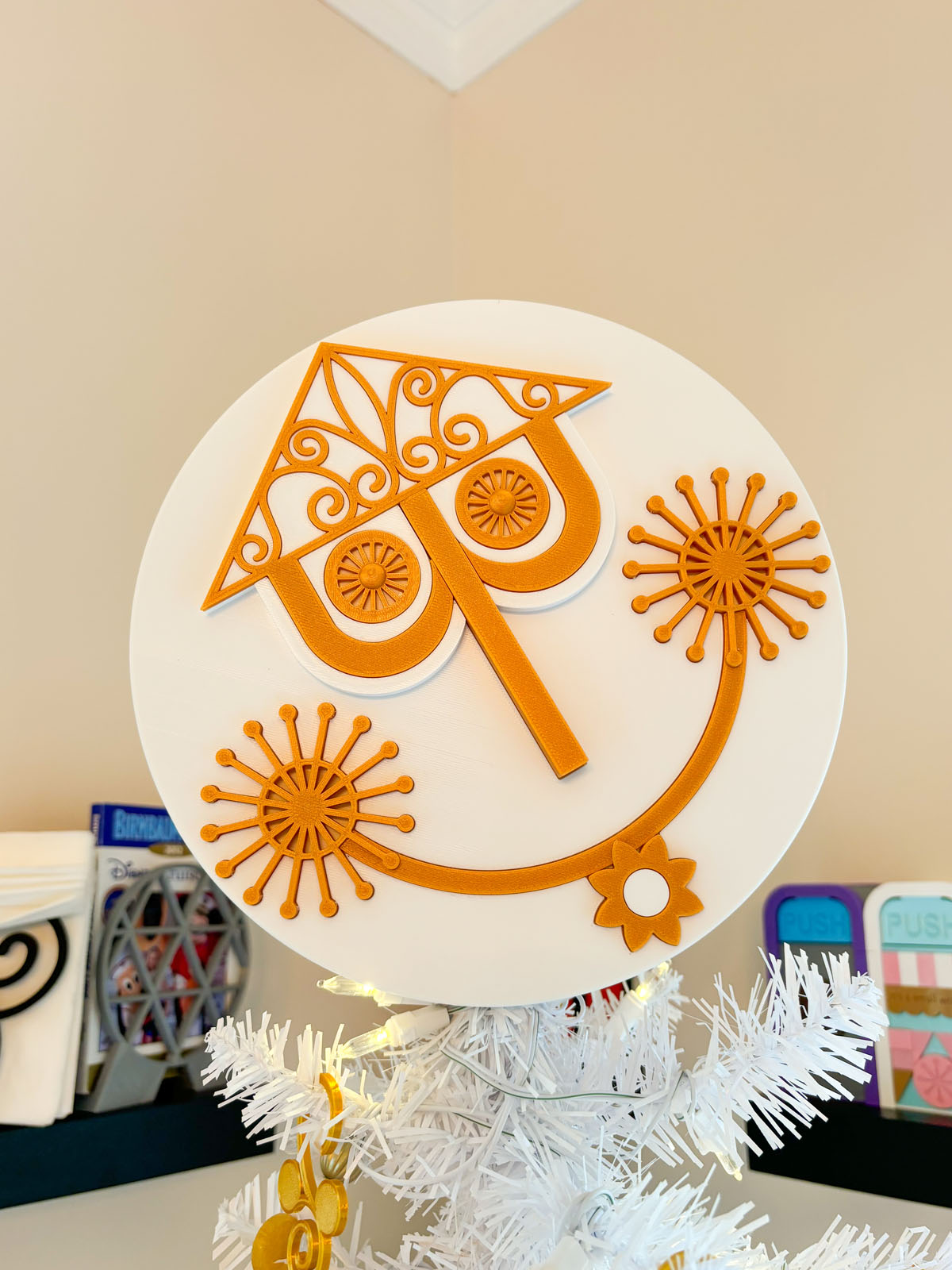 Small World Clock Face Tree Topper