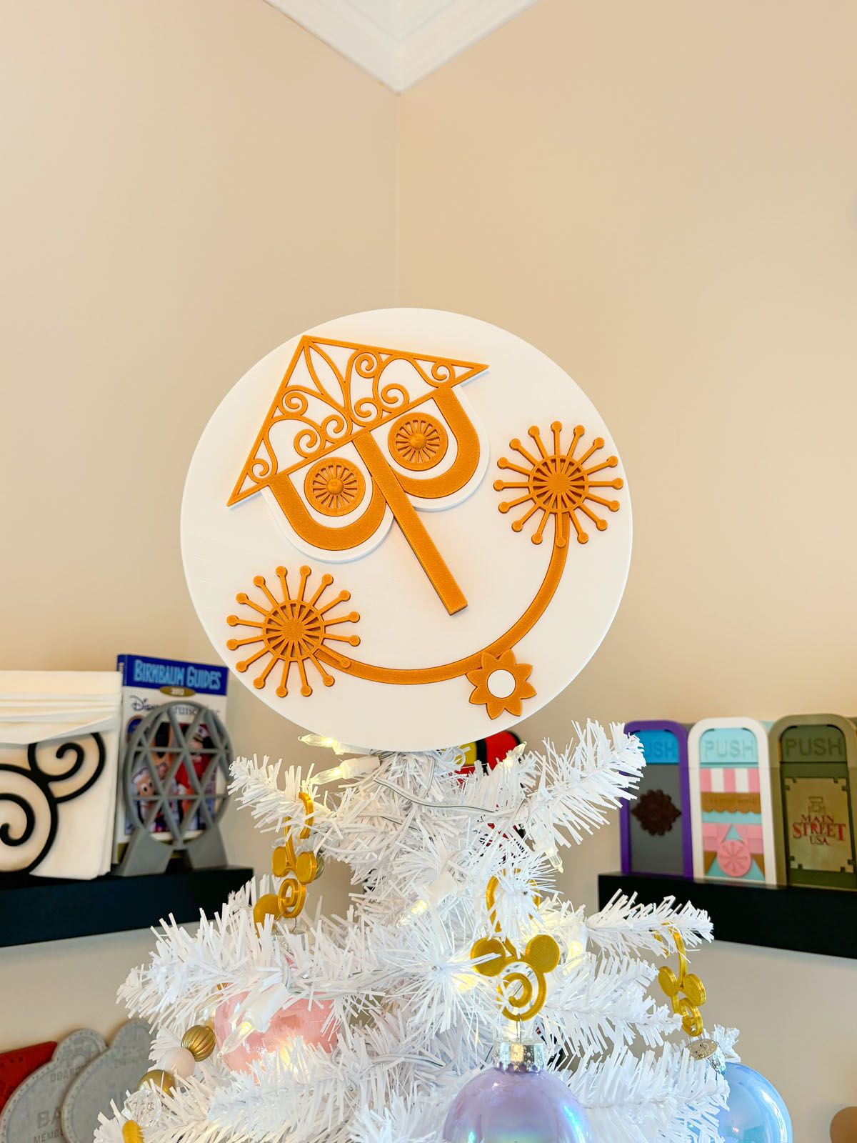 Small World Clock Face Tree Topper